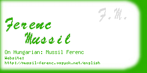ferenc mussil business card